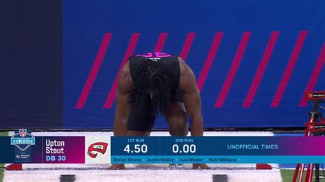 Skyler Bell runs official 4.40-second 40-yard dash at 2026 combine Vector Art