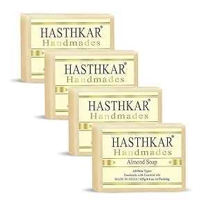 Buy Hasthkar Handmades Glycerine Natural Almond Soap Bathing Bar, For ...