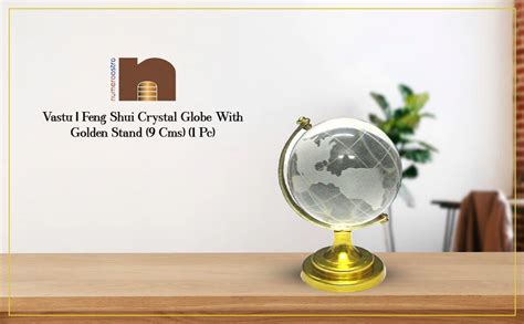 numeroastro Vastu | Feng Shui Crystal Globe With Golden Stand (9 Cms ...