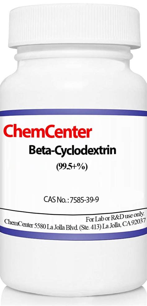 ChemCenter Beta-Cyclodextrin, High Purity, Research Grade Powder, 99.5% ...