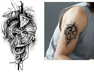 voorkoms Compass Temporary Tattoo For Male And Female Fake Tattoo ...