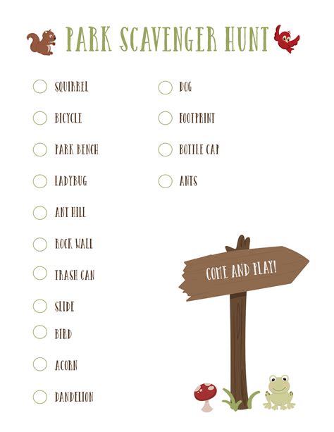 Outdoor Scavenger Hunt Clues Printable