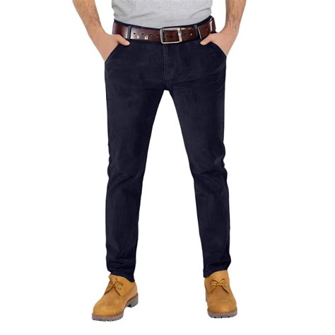 Dresfit Mens Chinos Pants Elastic Waist Stretch Corduroy Pants Pleated ...
