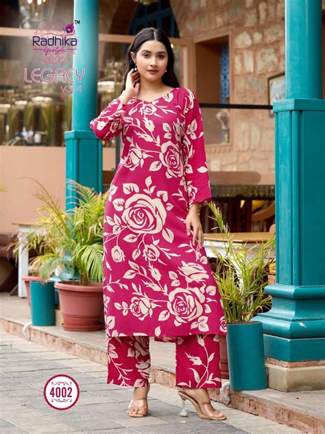 RADHIKA LIFESTYLE LEGACY RAYON PRINTED FANCY LADIES KURTI WITH BOTTOM ...