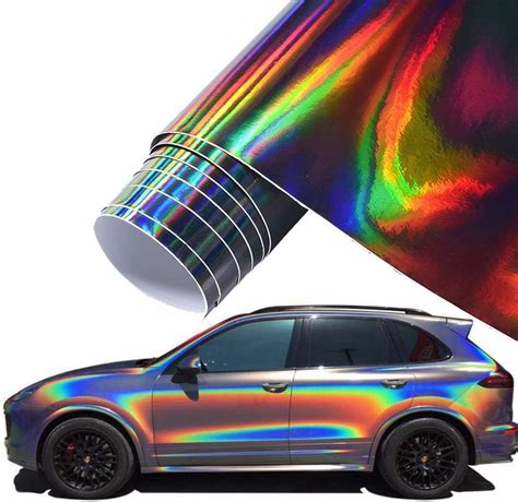XhuangTech Holographic Laser Black Chrome Vinyl Wrap India | Ubuy