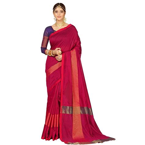 Buy Naari Vastram Women's Cotton Silk Saree (N-905_Pink) at Amazon.in