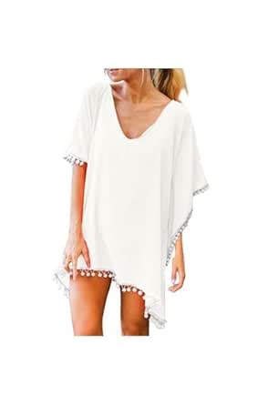 Buy InTrend Forever Georgette White Kaftan Top for Women Beachwear ...
