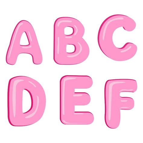 Pink abcs and defs playful letters for learning | Premium Vector