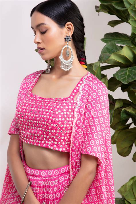 Fuchsia Cape Skirt Set – Aneesh Agarwaal