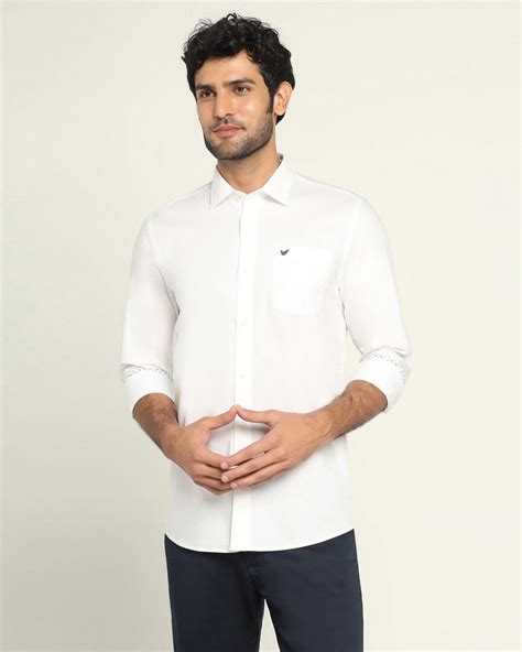 Casual White Solid Shirt - Torch
