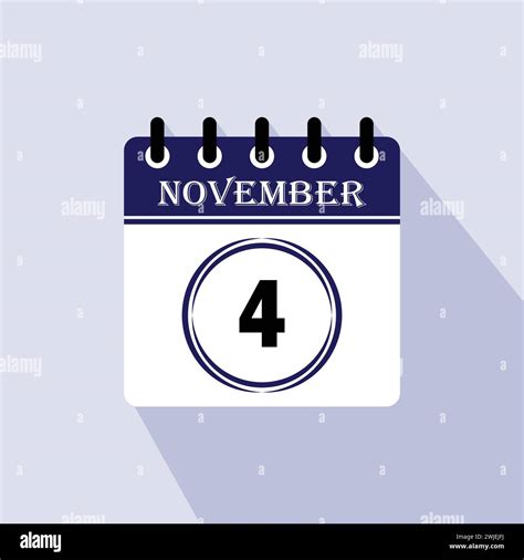 Icon calendar day - 4 November. 4th days of the month, vector ...