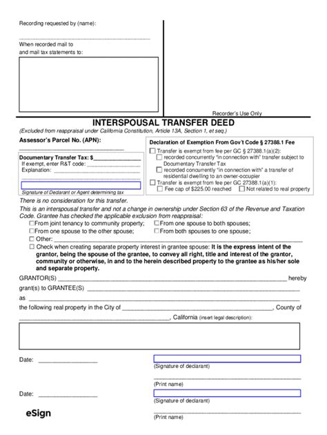 What Is A Interspousal Transfer Deed Form at Phoebe Bateman blog