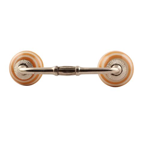 Mustard Striped Ceramic Bridge Handle