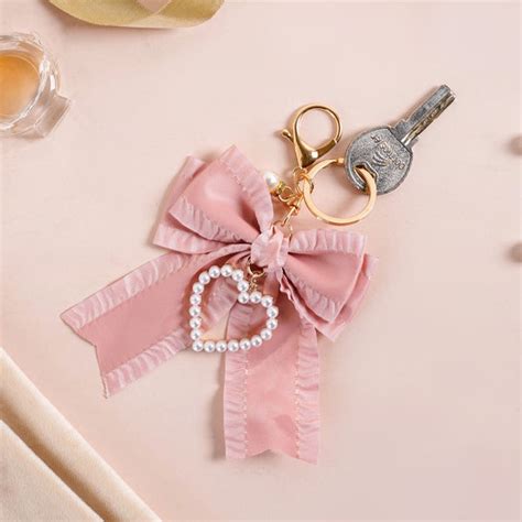 Sweet Heart Bow Keychain With Metal Hooks Online - Premium Keychain ...