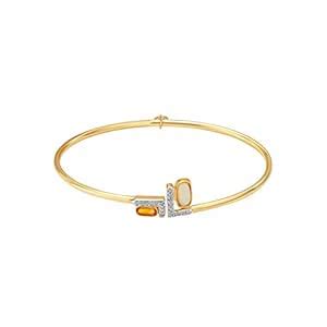 Buy Mia by Tanishq 14KT Yellow Gold, Diamond, Opal and Citrine Bangle ...