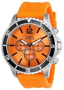 Invicta Silicone Pro Diver Quartz Orange Dial Analog Watch - For Men ...