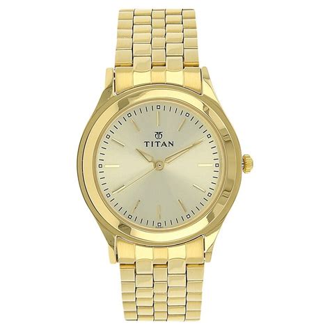 Titan Quartz Analog Champagne Dial Stainless Steel Strap Watch For Men ...