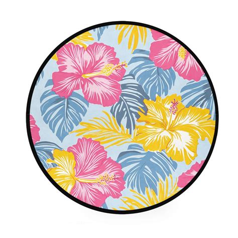 BZSMCE Round Decorative Floor Mat Island Dreams Pattern 36.2IN ...