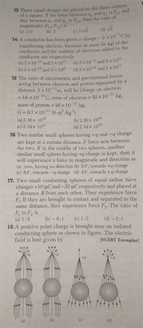 15 The ratio of electrostatic and gravitational forces acting between ele..