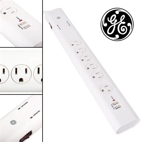 GE 14619 6-Outlet Surge Protector, 4-Feet Cord with Usb : Amazon.in ...
