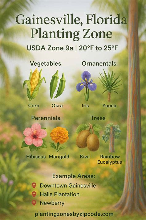 Planting Zone in Gainesville, Florida with Map - plantingzonesbyzipcode