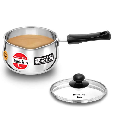 Buy Hawkins 2 Litre Tpan, Stainless Steel Tea Pan with Glass Lid ...