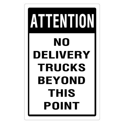 Buy Aluminum Warning Metal Sign No Delivery Trucks Beyond This Point ...
