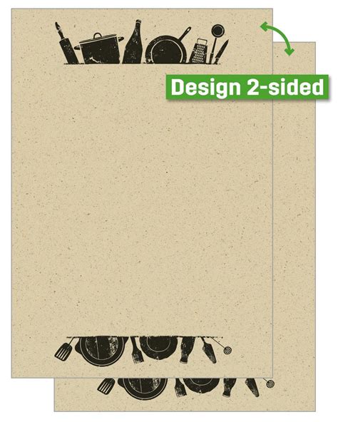 Grass paper, kitchen utensils, beige/black, A4, 100 sheets | SIGEL