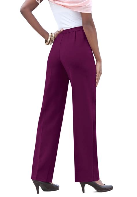 Roaman's Women's Plus Size Tall Classic Bend Over Pant Pull On Slacks ...