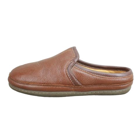 LL Bean Men's Elkhide Brown Leather Anti Slip Slip... - Depop