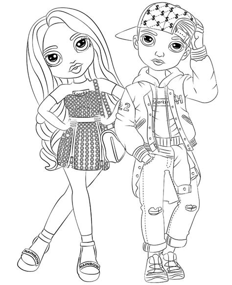Rainbow High Dolls Coloring Pages Printable