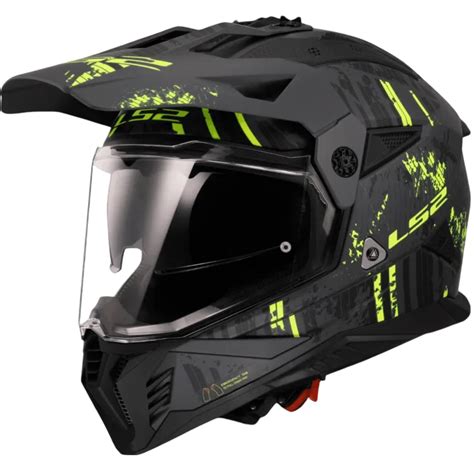 LS2 MX436 Pioneer II Crazy Matt Black Hi-Viz Yellow - 06 – AH Helmets