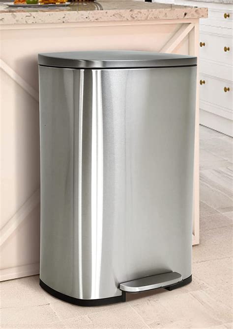 YRLLENSDAN 13 Gallon Kitchen Trash Can with Lid, Bathroom Stainless ...