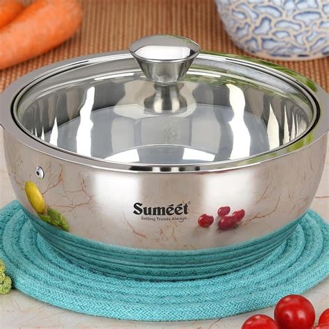 Buy Sumeet Smart Serve Stainless Steel Double Wall Insulated Hot Sabji ...