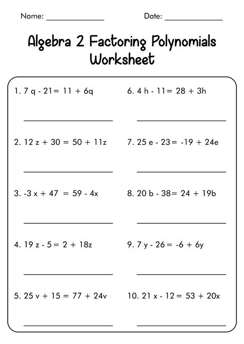 16 Factoring Polynomials Practice Worksheet And Answers - Free PDF at ...