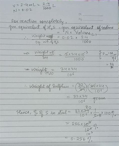 A sample of Steel weighting 3.0 gram was subjected to a chemical ...
