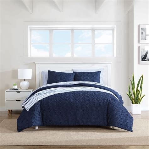 Nautica Point Harbor Embossed Navy Duvet Cover Set & Reviews | Wayfair