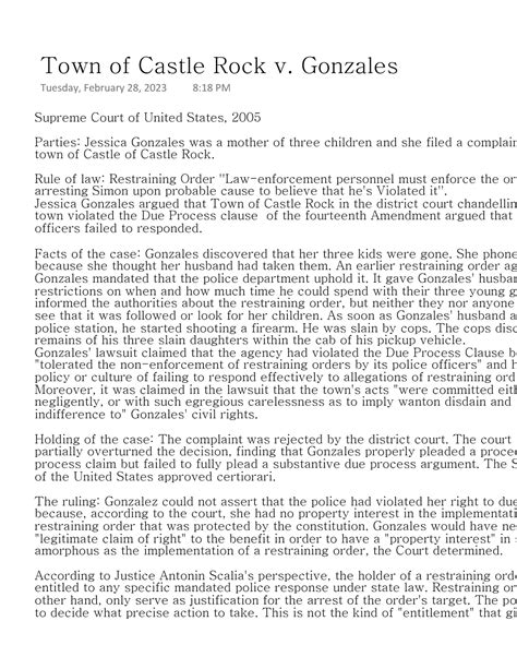 Gonzales V Castle Rock at Denise Reyes blog