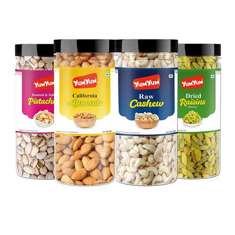 YUM YUM Daily Needs Dry Fruits Combo Pack 1Kg | Almond, Cashew, Pista ...