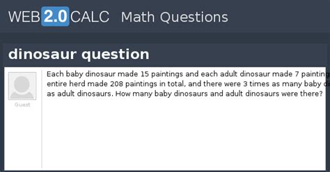 View question - dinosaur question