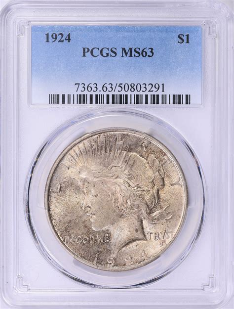 1924 Peace Silver Dollar PCGS MS-63 (Item 1818755) | GreatCollections ...