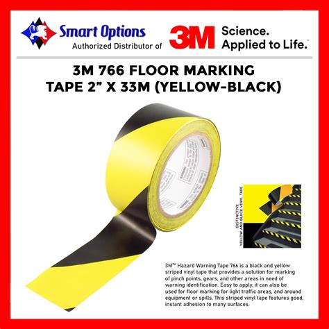3M 766 Floor Marking Tape Yellow/Black 2 inch x 33 meters vinyl tape ...