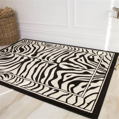 Black white animal zebra print rug milan190cm x 280cm – Artofit
