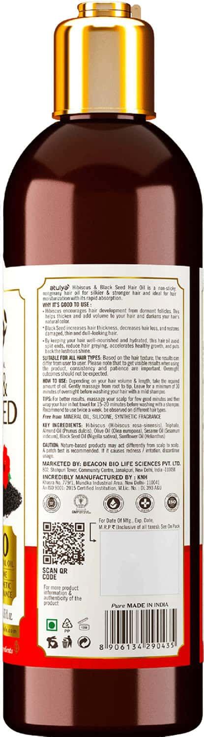 Buy ATULYA HIBISCUS & BLACK SEED HAIR OIL 200 ML Online & Get Upto 60% ...