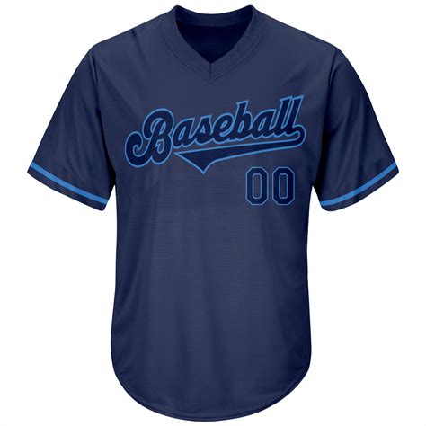 Custom Team Powder Blue Baseball Authentic Navy Throwback Jersey Shirt Navy