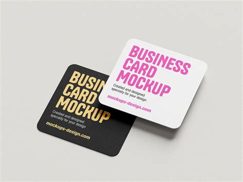 6 Free Rounded Corner Square Business Card Mockup PSD Files - PsFiles