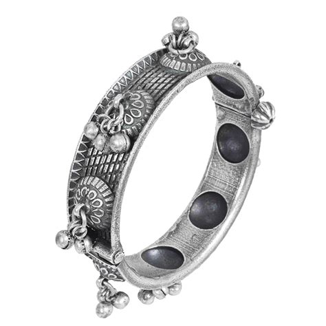 Buy BEATNIK Silver Lookalike Brass Oxidised Boho Statement Ghungroo ...