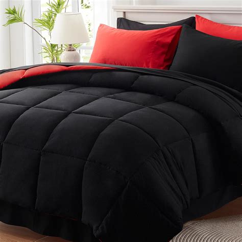 Amazon.com: Anluoer Full Size Comforter Sets 7 Pieces, Black Bed in a ...