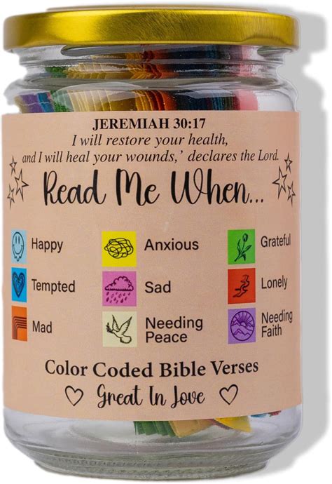 Bible Verses in a Jar,Bible Verses for Emotions and Chile | Ubuy