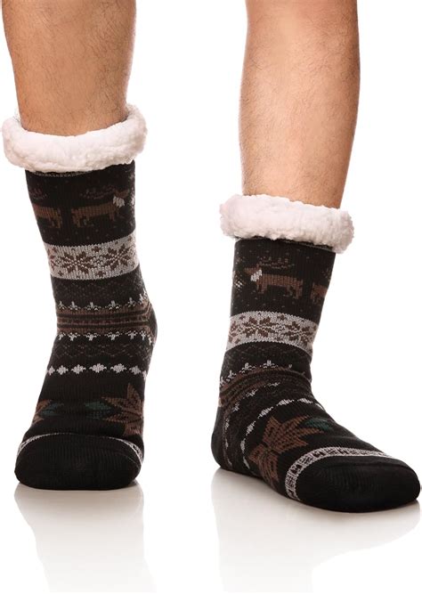 Amazon.com: DoSmart Men's Winter Thermal Fleece Lining Knit Slipper ...